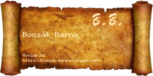 Boszák Barna névjegykártya